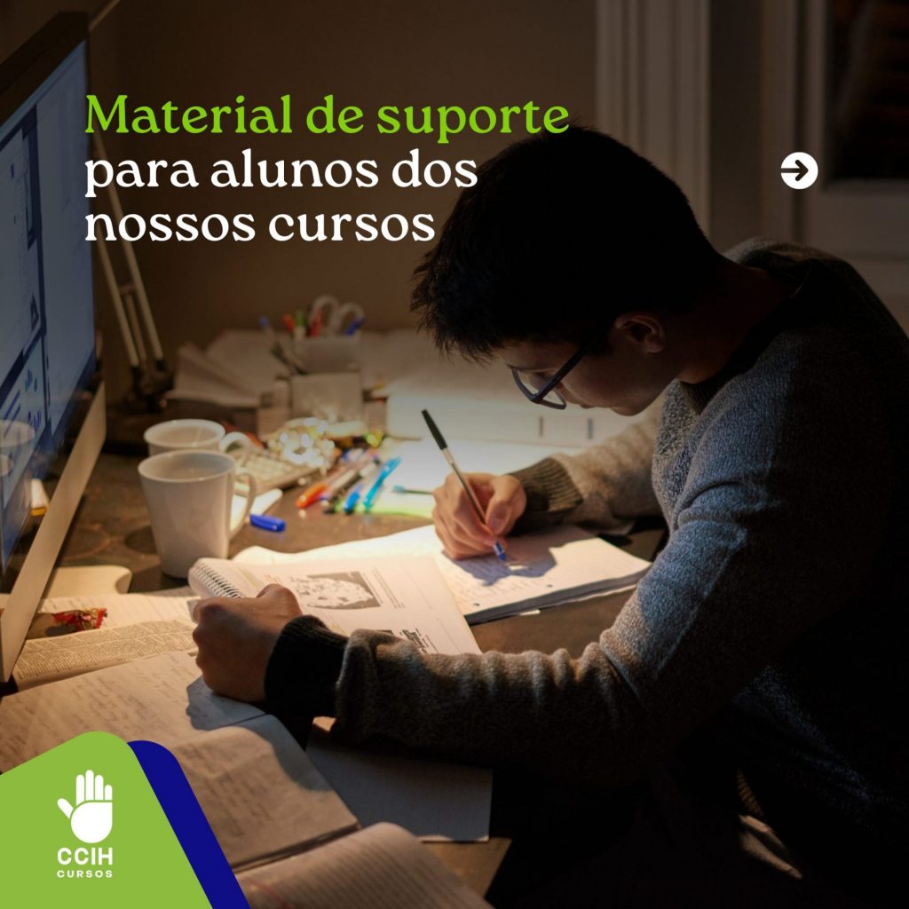 Materiais de suporte exclusivos para alunos CCIH Cursos